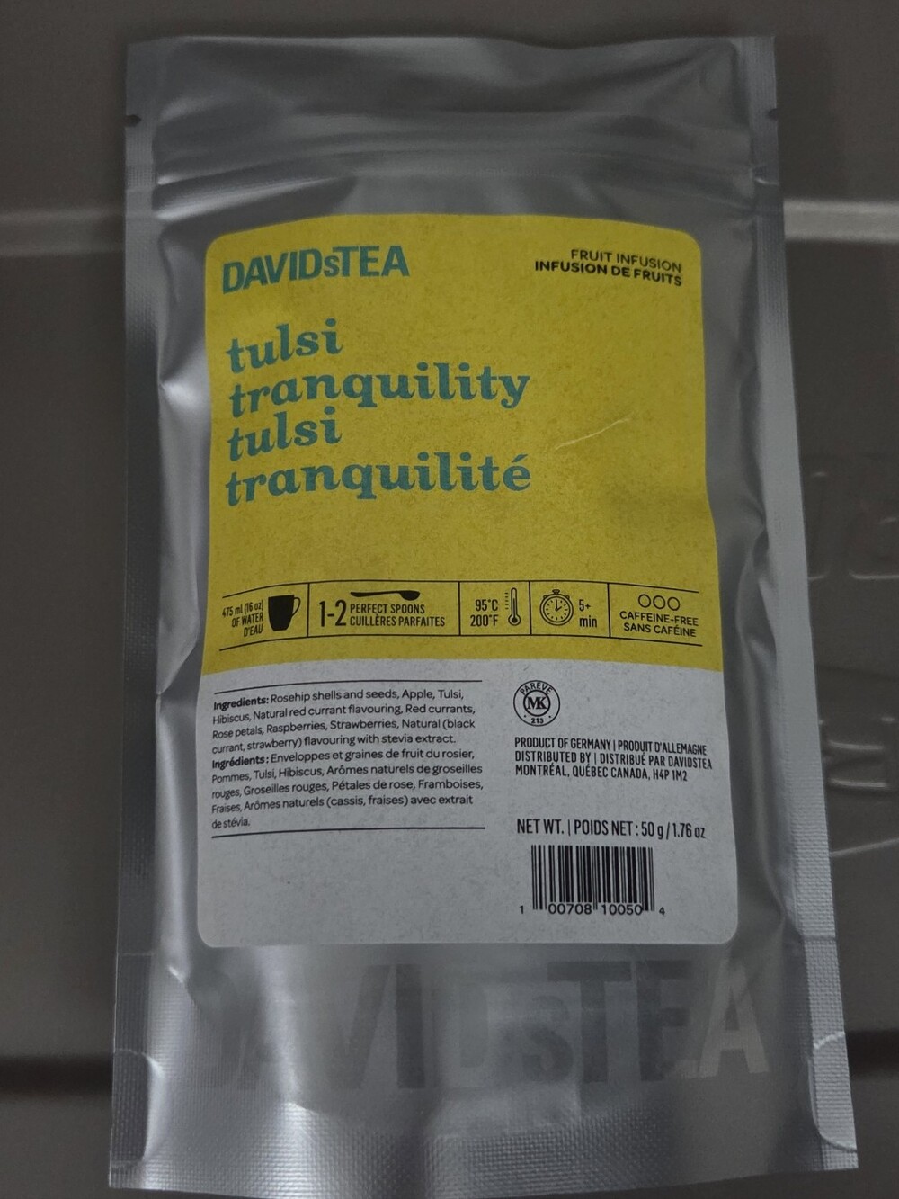 🌞2/$20🌞Sealed Davidstea TULSI TRANQUILITY Loose Leaf Tea 50g Davids Tea